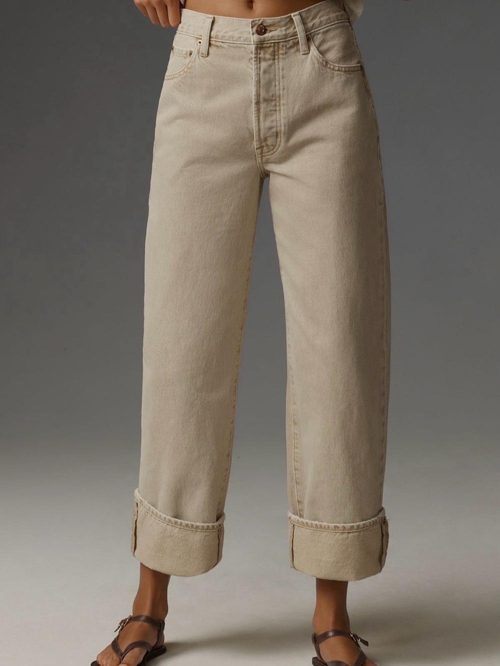 Pistola Ryder High-Rise Straight-Leg Cuffed Jeans